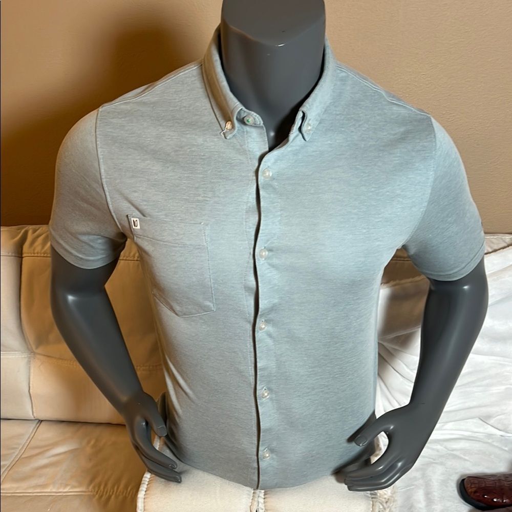 Linksoul Men’s Blue Casual Button Down Shirt with Modern Fit Size Medium